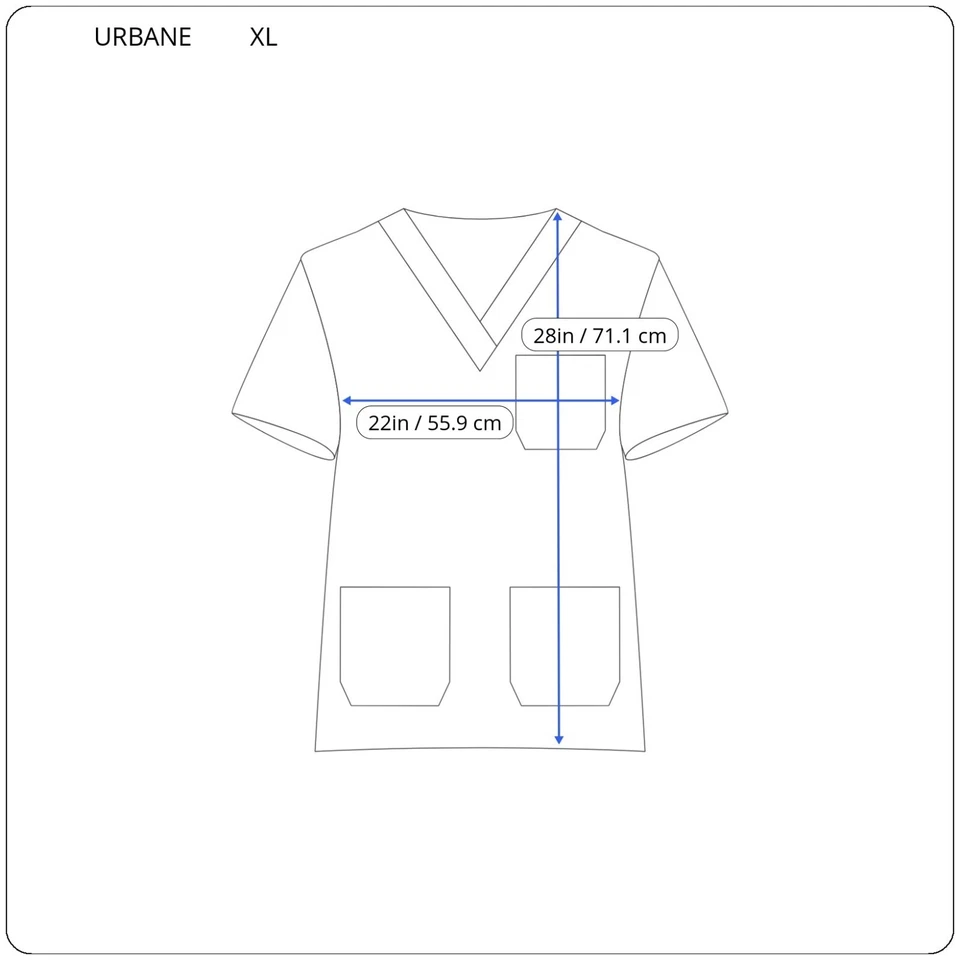 Blusa Médica Urbane Unisex Extra Grande XL Negra Blanca Acuarela Algodón Ligera Foto 2 de 4