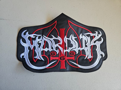 MARDUK, SEW ON WHITE AND RED EMBROIDERED LARGE BACK PATCH