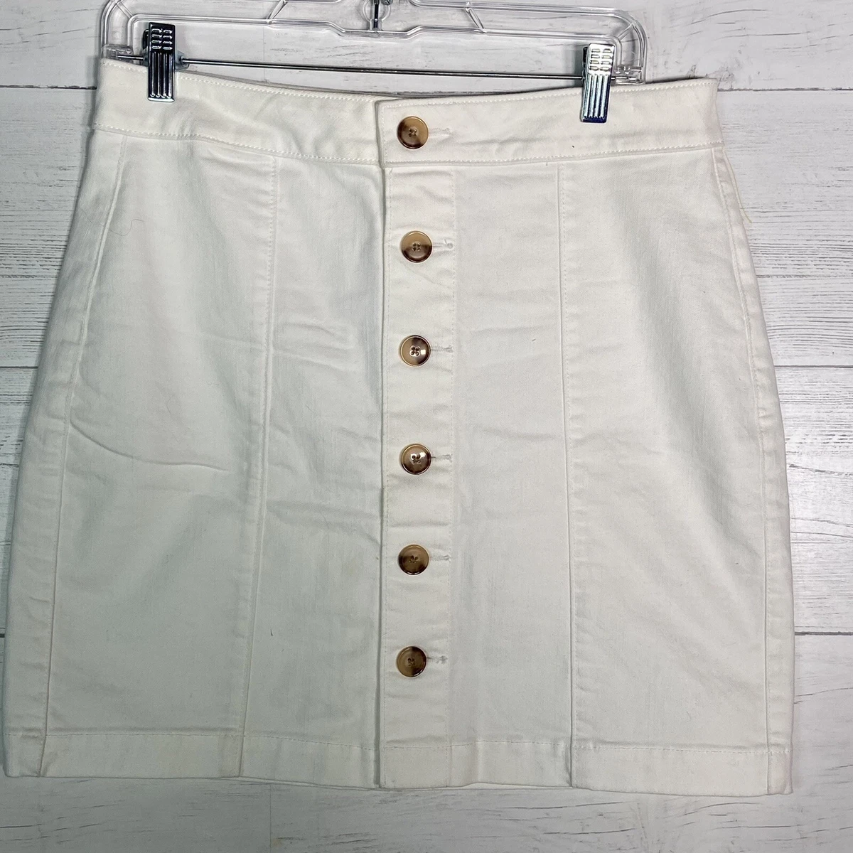 White denim cheap skirt loft