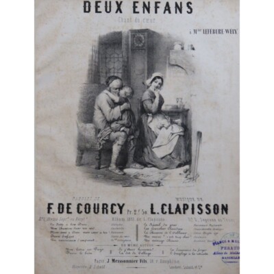 CLAPISSON Louis Deux Enfans Gesang Klavier 1851