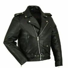 MENS BIKER MOTORCYCLE LEATHER MC JACKET w/ CONCEAL POCKETS - K2O