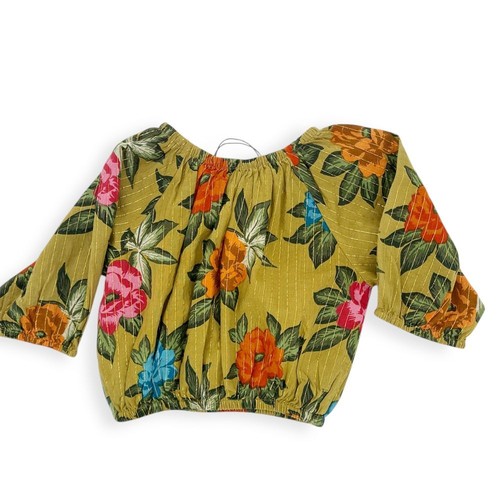 LOT Pink Chicken Girls Floral Puff Sleeve Top & White Button Down Blouses Size 4 - Picture 10 of 10