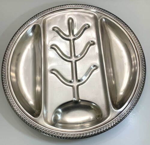 Sheffield Silver Round Meat Serving Tray, EPC 17G, Pat. 96.044, 14-1/2" Classic - Picture 1 of 6
