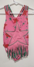 Stella McCartney Kids Size 6 Pink Star Print Fringed Swimsuit Great Condition
