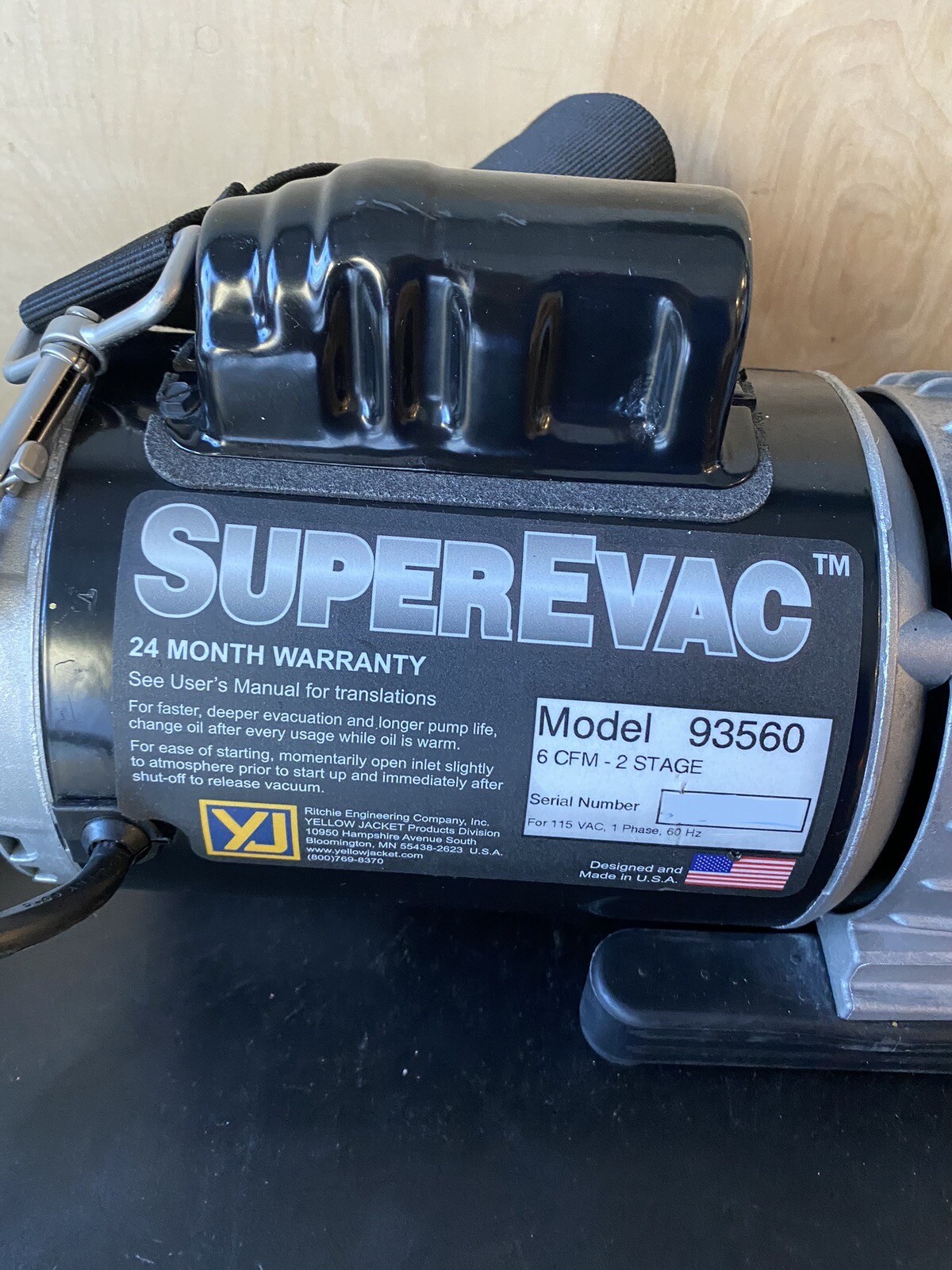 YELLOW JACKET 93560 SUPEREVAC TWOSTAGE 6CFM VACUUM PUMP eBay