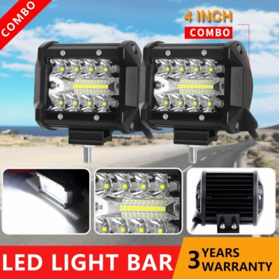 Fog Light 2x 4-Inch LED Work Light Pods - 240W Spot Beam, 24,000LM, For Off-Road, ATV, SUV, Truck (6000K) Fog & Driving Lights For Honda Odyssey - Foto 5