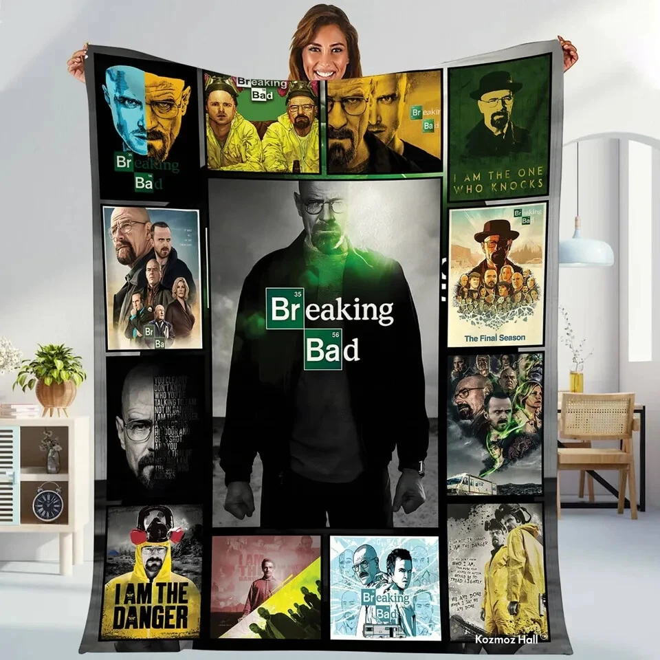 Breaking Bad Fleece Blanket Walter White & Jesse Pinkman TV Series Throw