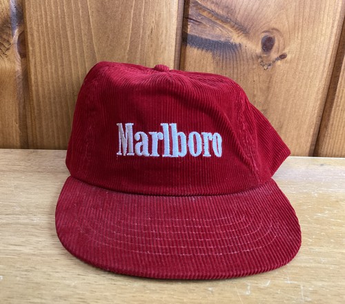 Vintage Marlboro Corduroy Hat Cap Red 