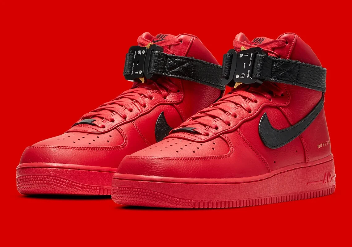 Nike Air Force 1 High 1017 ALYX 9SM Red Black Size 13 Nike Air Force 1 High 1017 ALYX 9SM Red Black Size 13