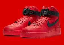 high top air force ones red and black