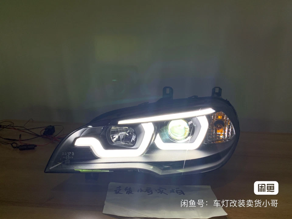 Conjunto de faros para BMW X5 E70 2007-2013 HID proyector LED DRL reemplazar OEM Foto 4 de 4