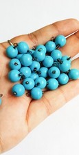 Blue Turquoise 8 mm Round Smooth Plain Natural Gemstone Beautiful Beads 25 Pc