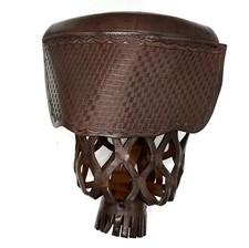 6pcs DARK BROWN Genuine Leather Pool Table Pockets Mosaic Pattern