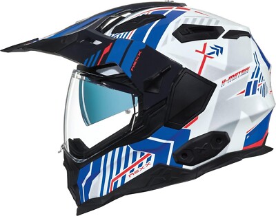 NEXX X.WED 2 Wild Country White Blue Motorcycle ADV Helmet X-Large XL 05-7847