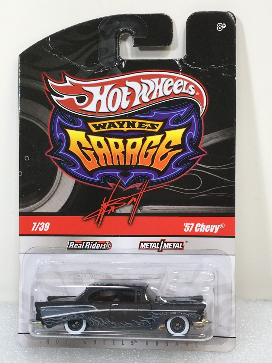 HOT WHEELS ~ ~ WAYNE'S GARAGE 1957 '57 CHEVY (black) with