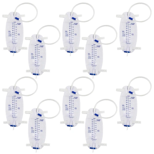 1/5/10Pcs Easy-Tap Catetere Gambe Sacchetto di Drenaggio Urinario Valvola Anti-Reflusso 32 OZ - Foto 15 di 15