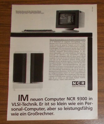 Rare Advertising NCR 9300 32 Bit Computer with VLSI Technology 1983