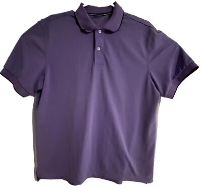 IZOD Men's Size Large Advantage Performance Regular Fit Solid Polo Shirt Purple