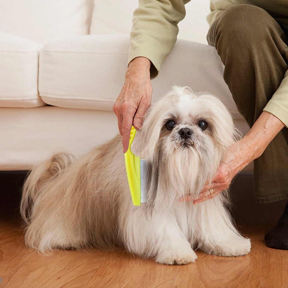  2Pcs Pet Massage Comb Stainless Steel Flea Tick Remover Comb Pets