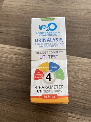 Life2O 4-In-1 Full Panel UTI Test Strips 50Ct Urinalysis 4 Parameter Urine/4