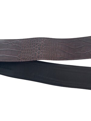 Womens Belt One Size Brown Crocodile Statement Buckle  display picture 1