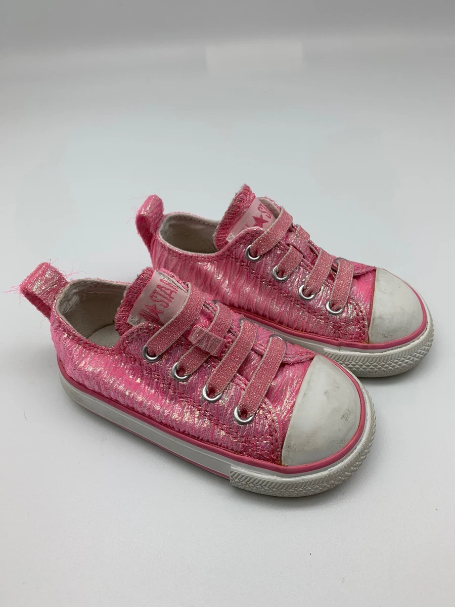 Converse All Star Chuck Taylor Toddler Low Top Slip On Pink Mesh