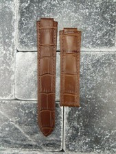 New 20mm Leather Strap Brown Watch Band CARTIER Ballon Bleu Single Fold Large