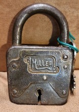 Vintage Miller Padlock Made in USA With Key