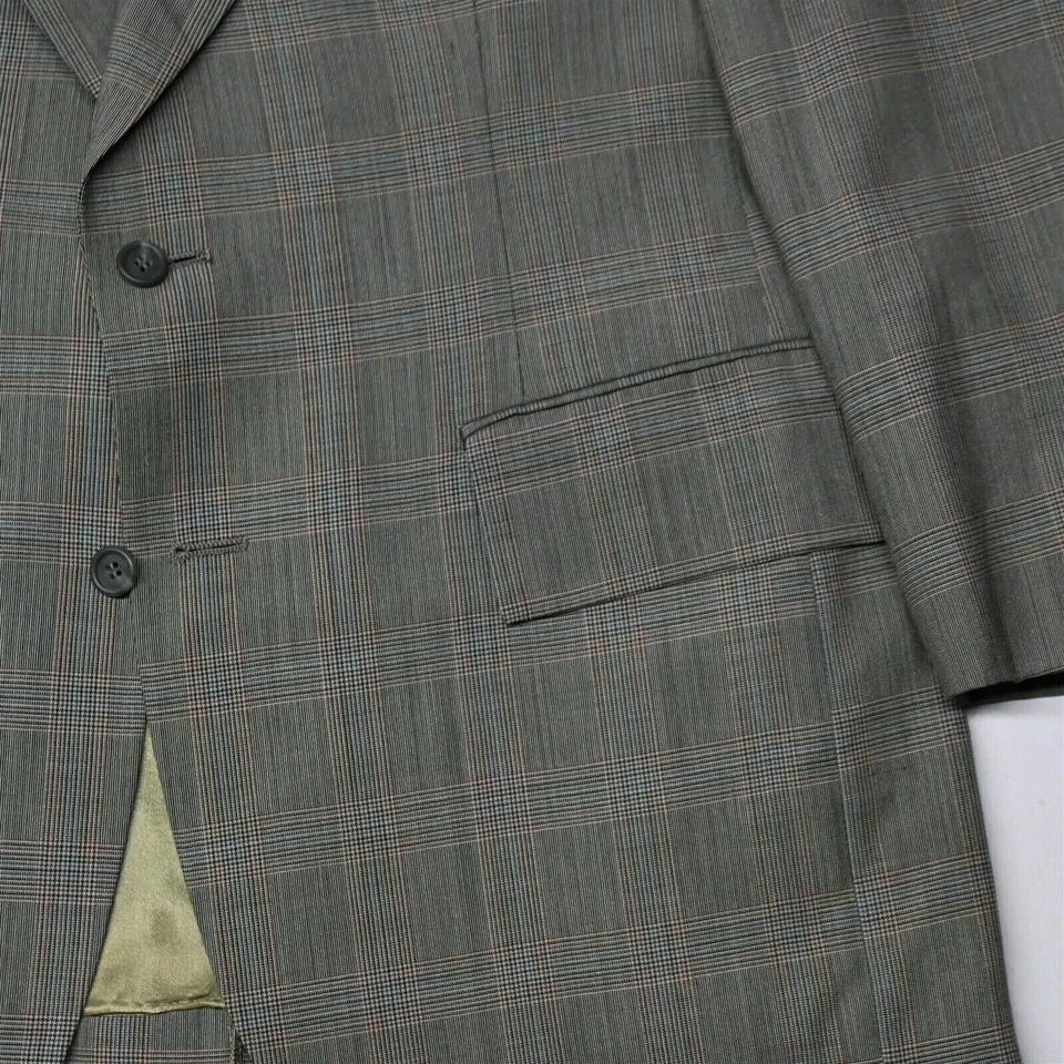 Blazer Abrigo Deportivo Chaqueta De Colección Palm Beach 44R Verde A Cuadros Años 60 70 Foto 3 de 4