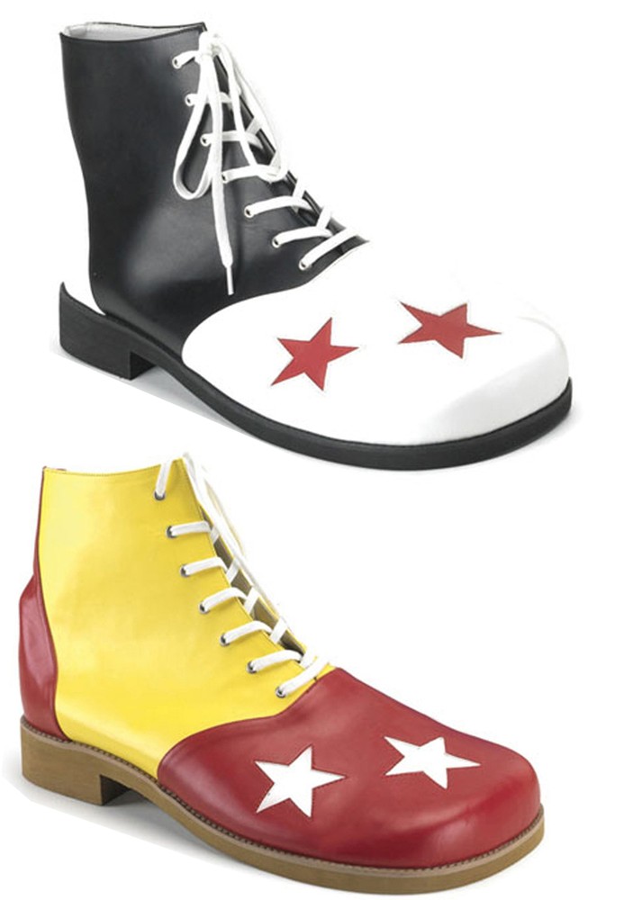 Pleaser Funtasma CLOWN-02 Two-Tone Clown Shoes. Men'S Size Shoe With Stars