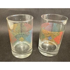 Vintage Corelle Juice Glasses Set of 2 Crisa or Mirage Pattern