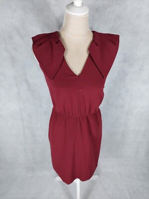 Kleid Naf Naf Gr. 36 S rot elegant Blusenkleid ärmellos Party dress Abendkleid