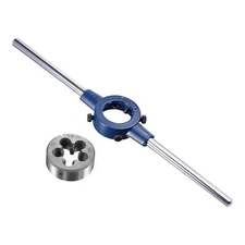 Round Die Stock Handle Wrench Set 5/8-11 UNC Threading Die and 1-1/2" Die Holder