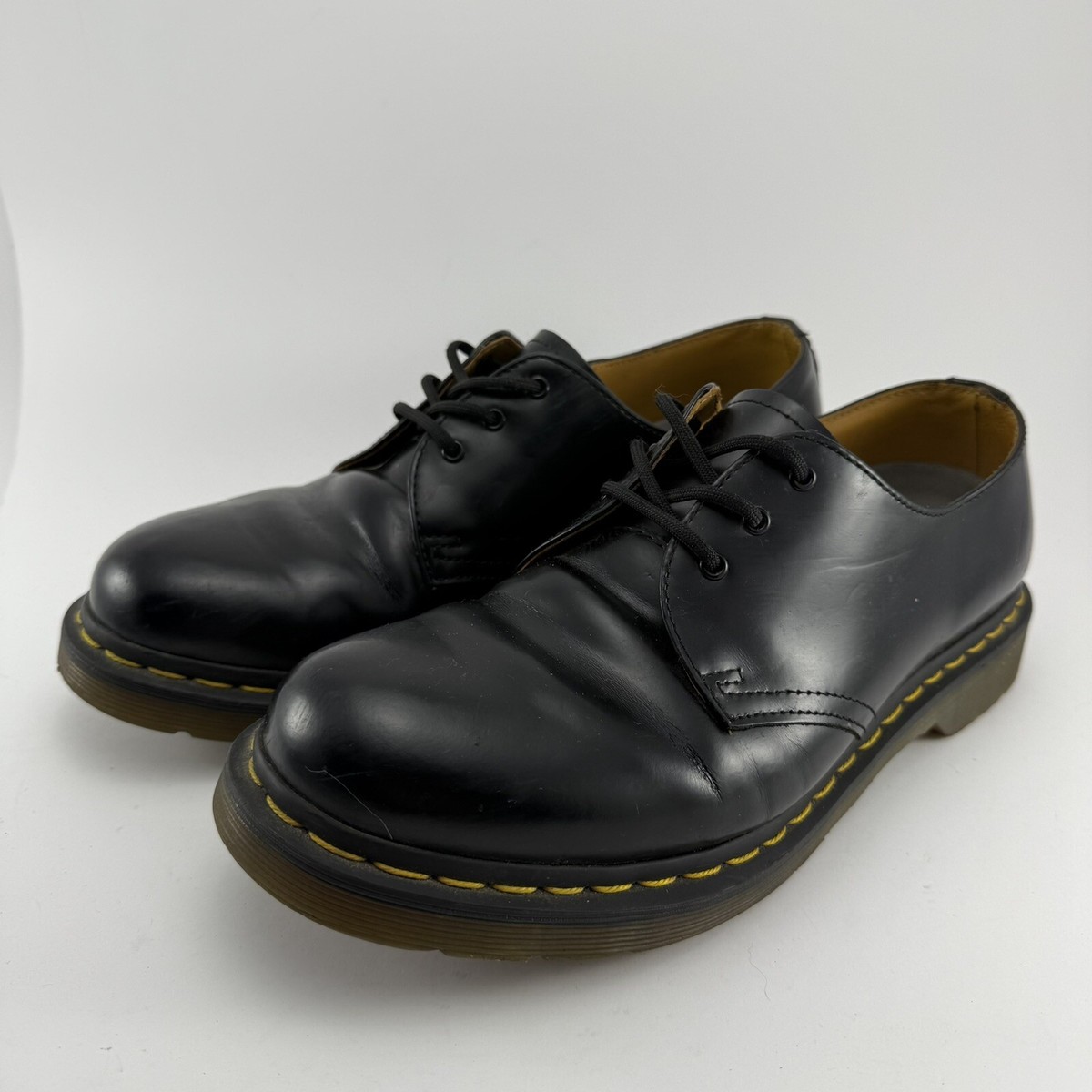 DR. MARTENS 1461 Smooth Black Leather 3 Eye Oxford Shoes 