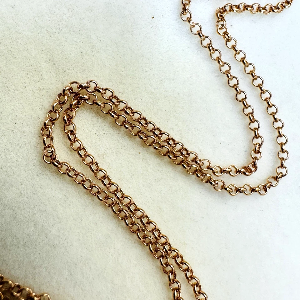 "Collar de cadena Rolo de oro rosa sólido de 10 quilates de 16"" de 1,2 mm" Foto 2 de 4