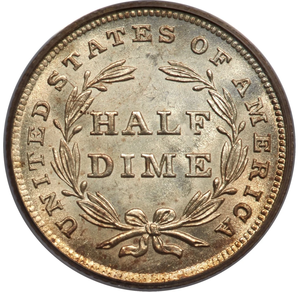 1837 Seated Half Dime - No Stars Large Date - PCGS MS66 CAC - SUPER PQ LOOKS 67! - Image 2 of 4