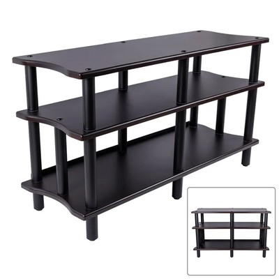 3-Tier Wide Media Stand Entertainment Center AV Component Home Theater Espresso