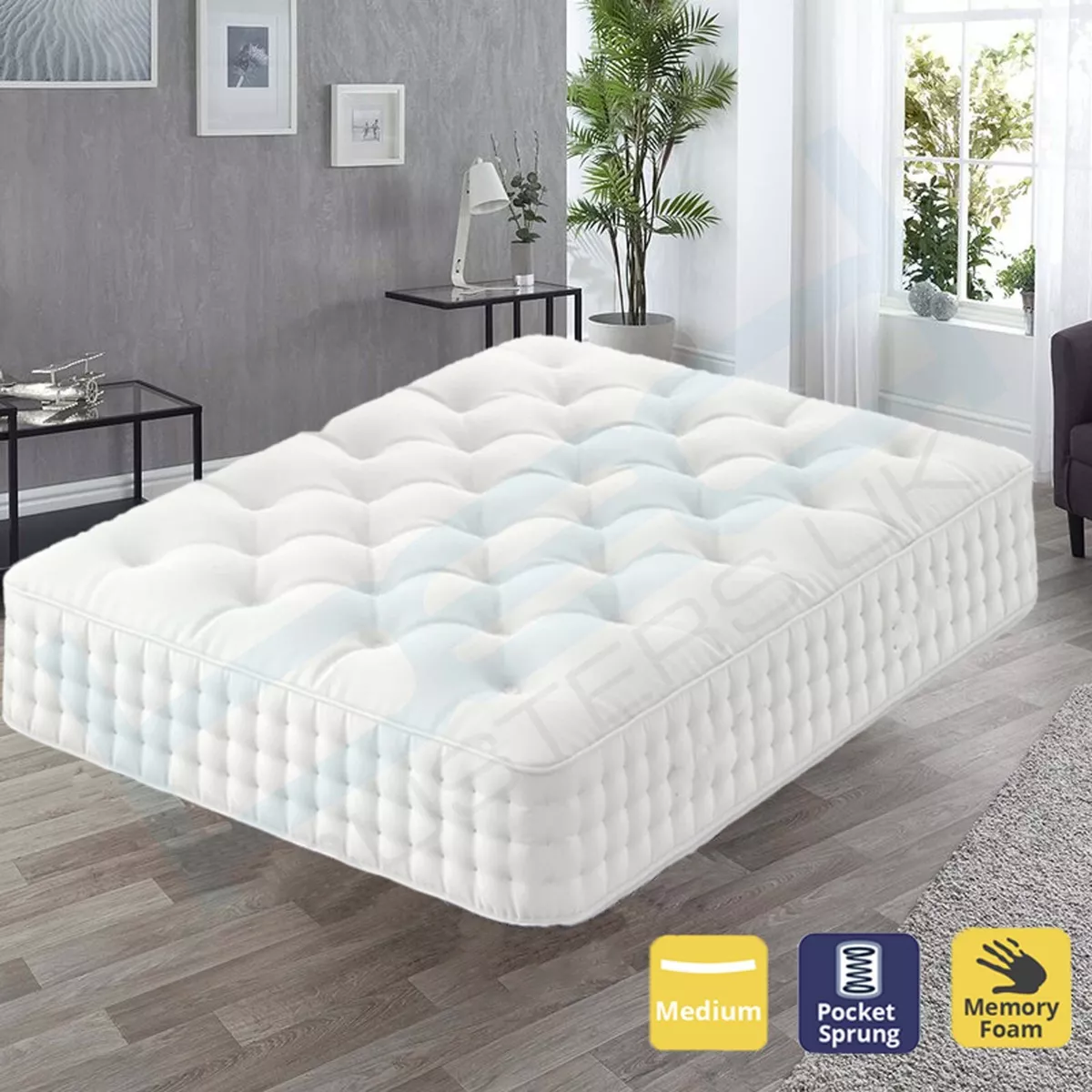 LUXURY MEMORY FOAM POCKET SPRUNG 3000 MATTRESS 3FT 4FT 4FT6 DOUBLE