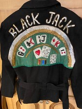 Modi Denim Black Sequined Black Jack Jacket Size M Nwot