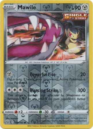MAWILE 100/163 BATTLE STYLES POKEMON (REVERSE HOLO, NM)
