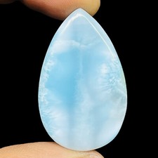 48.45 Cts Natural Larimar 39x24mm Pear Loose Pendant Size Huge Cabochon Gemstone