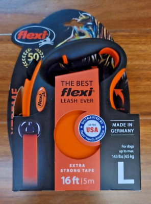 Genuine USA - Flexi XTREME Retractable Tape Dog Leash Large 16' - New