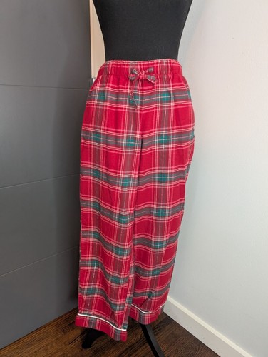 Liz Claiborne Red & Green Plaid Cotton Flannel Long Sleeve Pajama Set - S - Picture 4 of 16