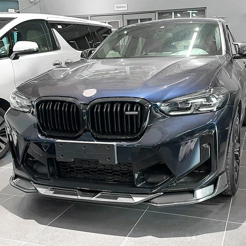 ABS Carbon Front Bumper Spoiler Lip Kit For BMW F97 X3M F98 X4M 2022 2023 2024 - Imagen 12 de 12