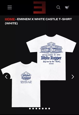 Eminem White Rapper X White Castle Size Large Short Sleeve T-Shirt
