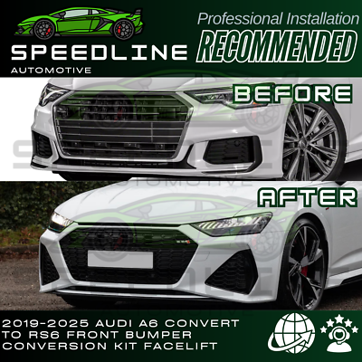 #ad 2019 2025 Audi A6 Convert to RS6 Style Front Bumper Conversion Kit Facelift NEW $1299.99