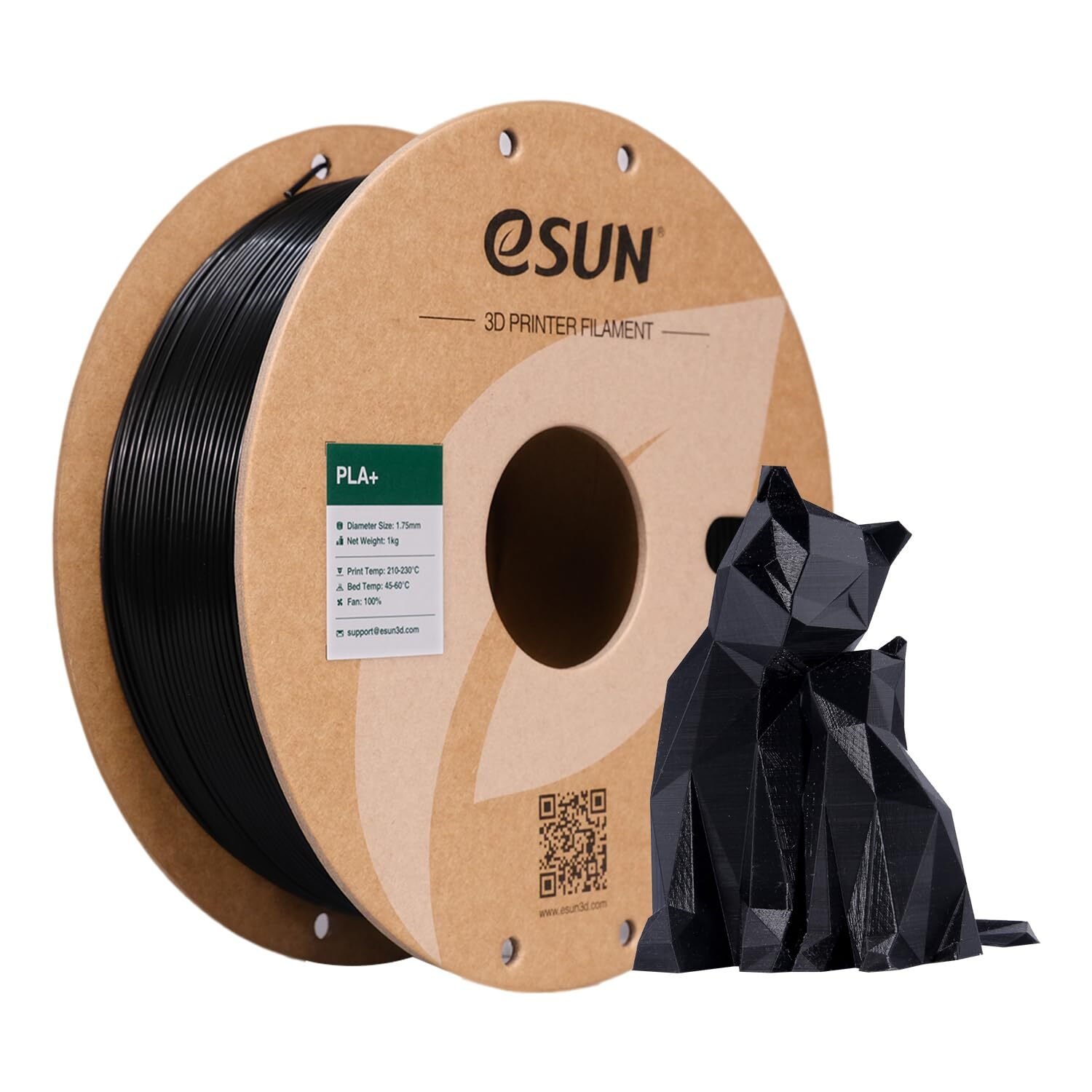 3D-Druckfilament 1,75 mm Polymilchsäure schwarz 1 kg verbesserte Zähigkeit Minen