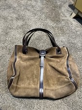 Brown Suede Leather Tote Shoulder Bag, Satchel, Purse   Gorgeous 