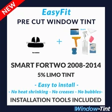 EasyFit Static Pre Cut Tint & Tools For Smart Fortwo 2008-14 - 5% Limo Rear