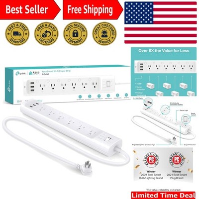 HS300 Smart Power Strip with 6 Outlets & 3 USB Ports - Voice Control Ready